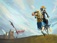 Рыцарь из фракции Храм как символ игры. Heroes of Might and Magic: Olden Era. Wallpaper.
